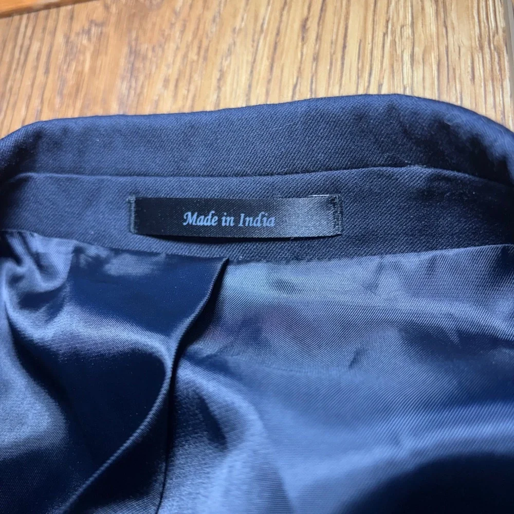 Michael Kors Mens Navy Blue Wool Blazer Sport Coat Jacket‎ 48R Silver Buttons